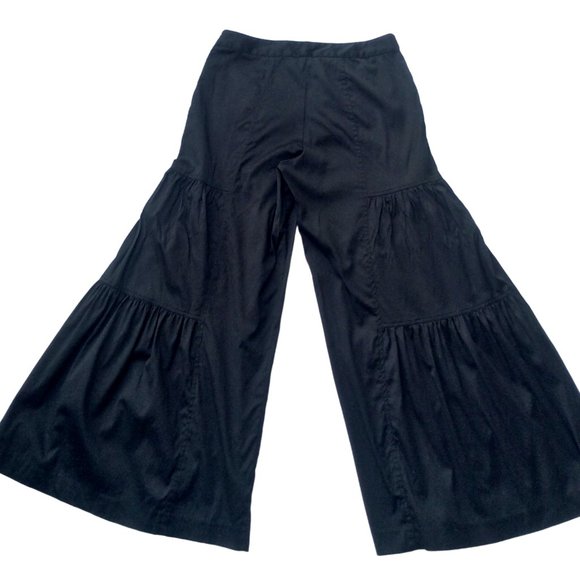 SPANNER Black Tiered Wide Leg Pants - Size 10 - Picture 4 of 8